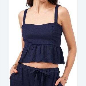1. State cropped peplum tank Large NWT